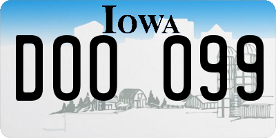 IA license plate DOO099