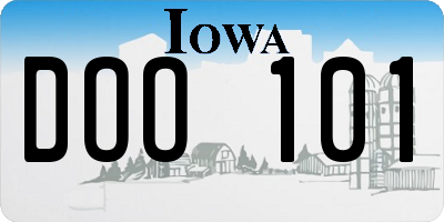 IA license plate DOO101