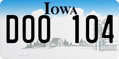 IA license plate DOO104