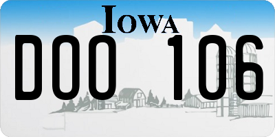 IA license plate DOO106