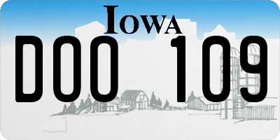 IA license plate DOO109