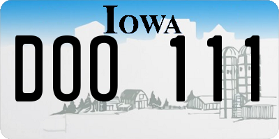 IA license plate DOO111