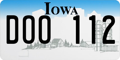 IA license plate DOO112