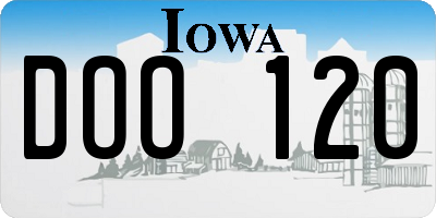 IA license plate DOO120