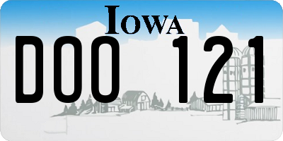 IA license plate DOO121