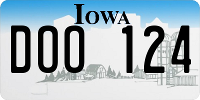 IA license plate DOO124