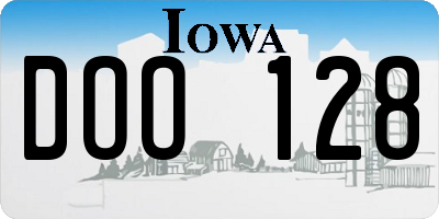 IA license plate DOO128