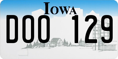 IA license plate DOO129