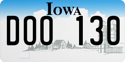 IA license plate DOO130