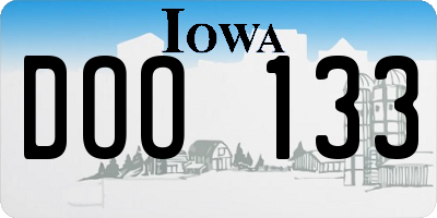 IA license plate DOO133