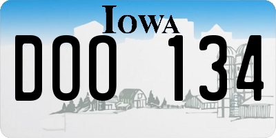 IA license plate DOO134