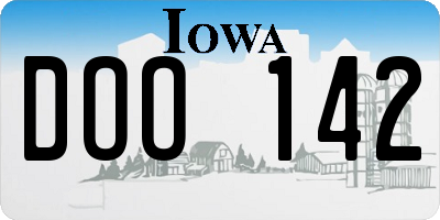 IA license plate DOO142