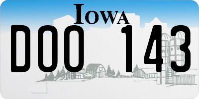 IA license plate DOO143