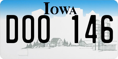 IA license plate DOO146