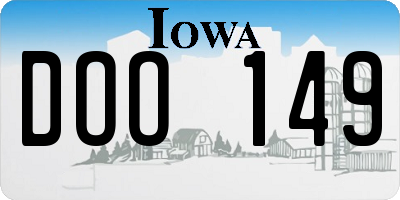 IA license plate DOO149