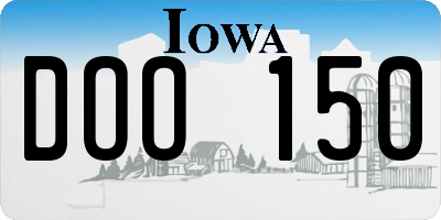 IA license plate DOO150