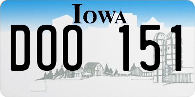 IA license plate DOO151