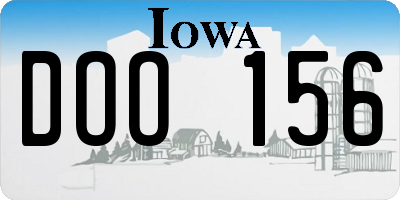 IA license plate DOO156