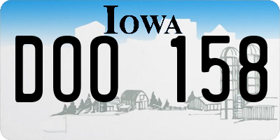 IA license plate DOO158
