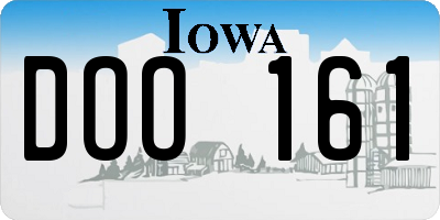 IA license plate DOO161