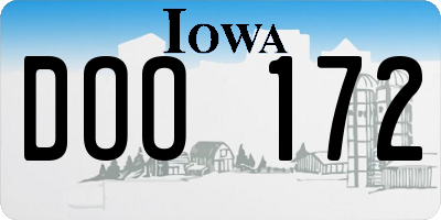 IA license plate DOO172