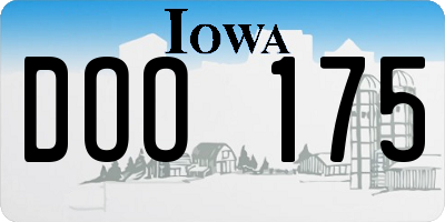 IA license plate DOO175