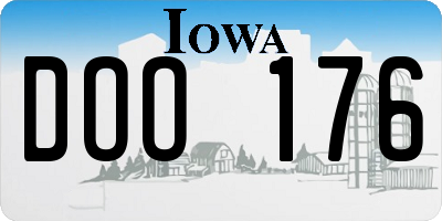 IA license plate DOO176