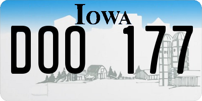 IA license plate DOO177