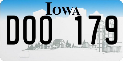 IA license plate DOO179