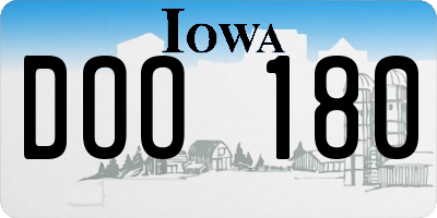 IA license plate DOO180