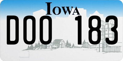 IA license plate DOO183