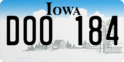 IA license plate DOO184