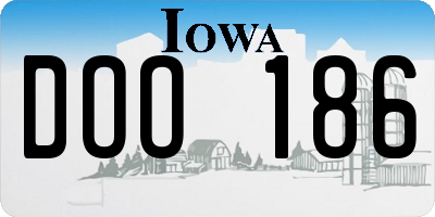 IA license plate DOO186