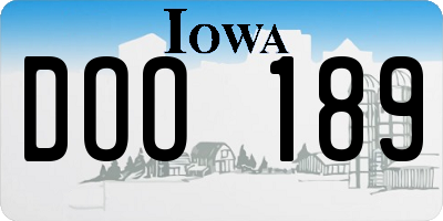 IA license plate DOO189