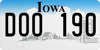 IA license plate DOO190