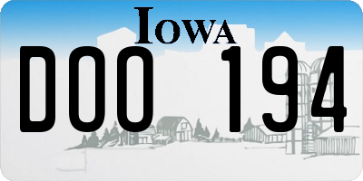 IA license plate DOO194
