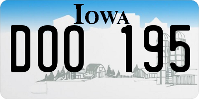 IA license plate DOO195