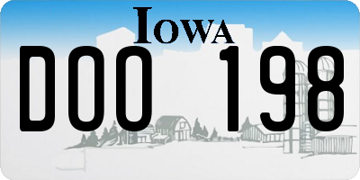 IA license plate DOO198