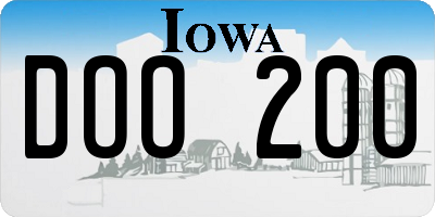 IA license plate DOO200