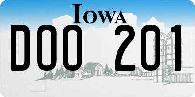 IA license plate DOO201