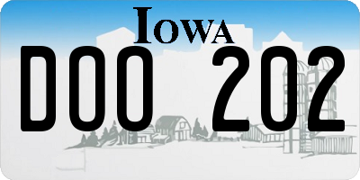 IA license plate DOO202