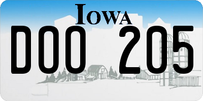 IA license plate DOO205