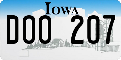 IA license plate DOO207