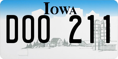 IA license plate DOO211