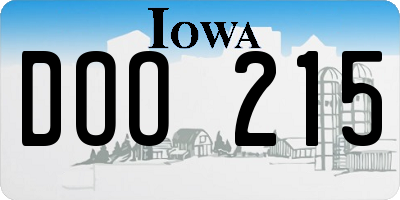 IA license plate DOO215
