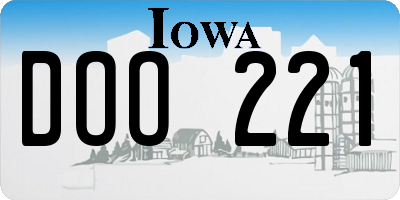 IA license plate DOO221