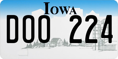 IA license plate DOO224