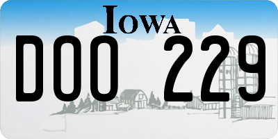 IA license plate DOO229