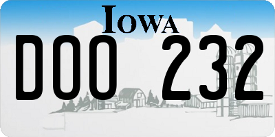 IA license plate DOO232