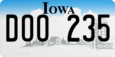IA license plate DOO235